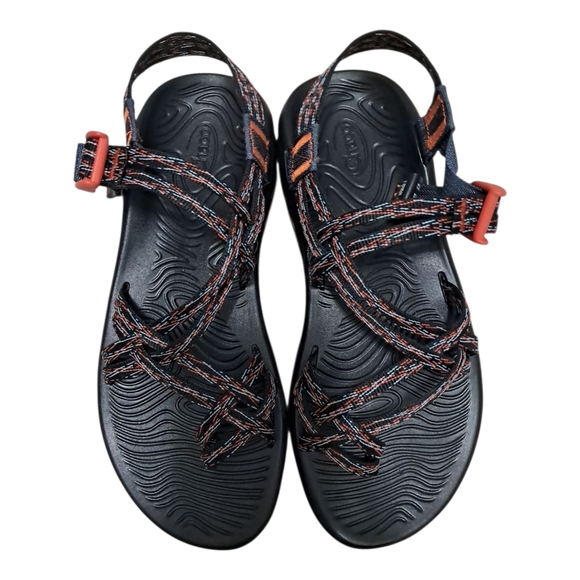 Chaco Black and Orange Strappy Sandals - Picture 1 of 11
